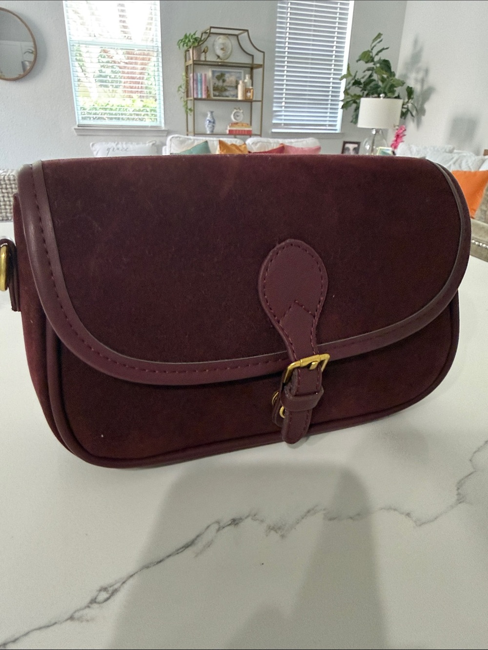 Classic Burgundy Crossbody Saddle Bag - Unbranded - Picture 8 of 8